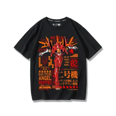 半袖  アニメシーン/キャラクター柄 プリント Tシャツ 男女兼用 EVA 新世紀エヴァンゲリオン ｔシャツ アスカ 綾波レイ 葛城ミサト 初号機 第2号機 第3号機 コスプレ衣装　コスチューム　スラムダンク グッズ